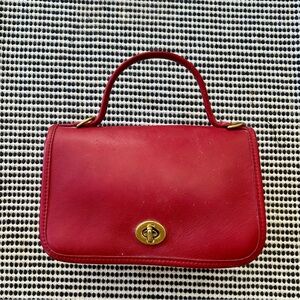 Vintage mini red leather bag